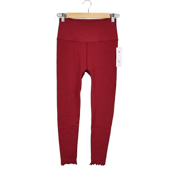 Spiritual Gangster Love Sculpt 7/8 Ruffle Legging Ruby Red Size XS/S NWT - Picture 1 of 8